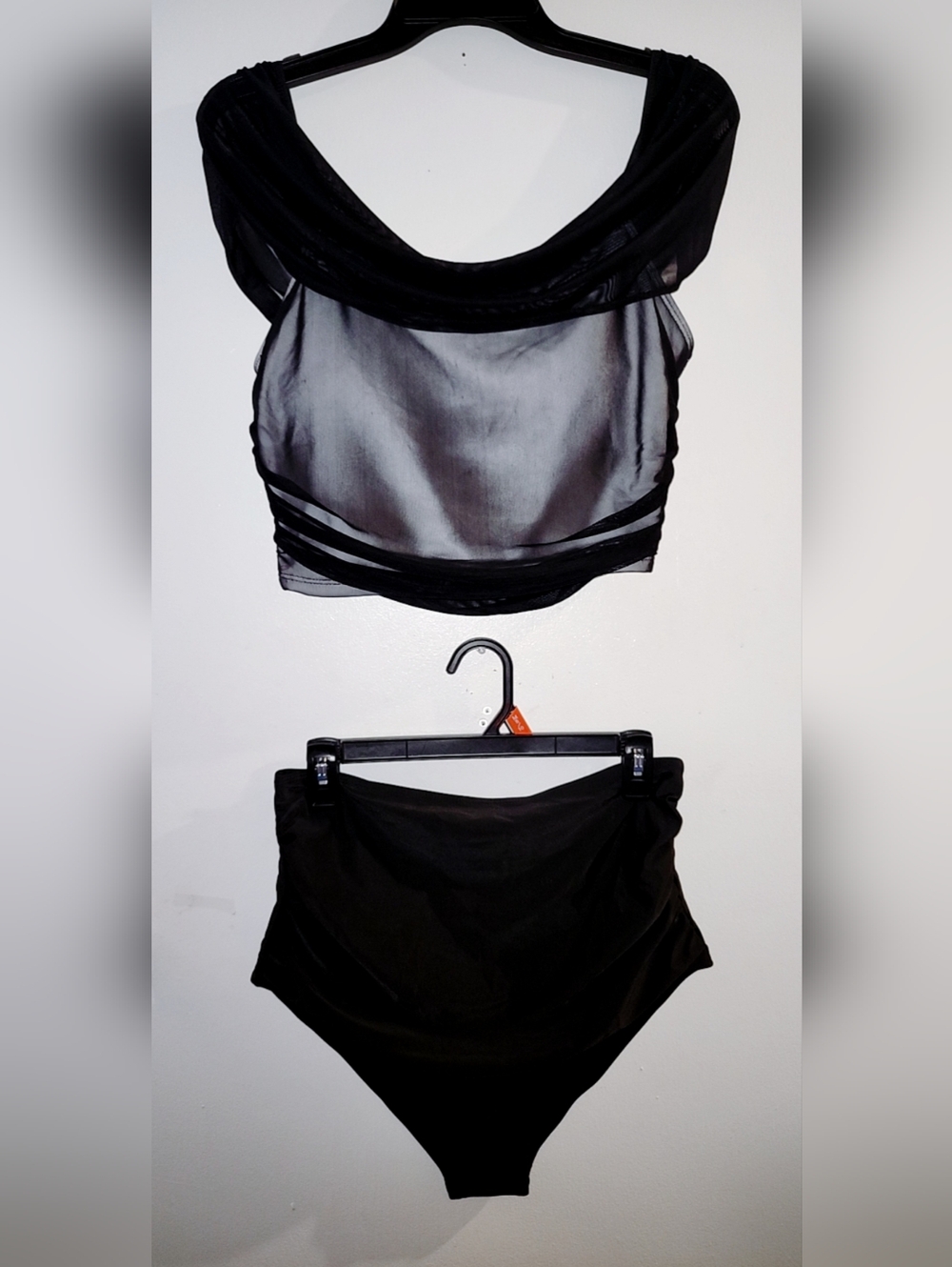 SHEIN Black Sheer Two-Piece Bikini Set